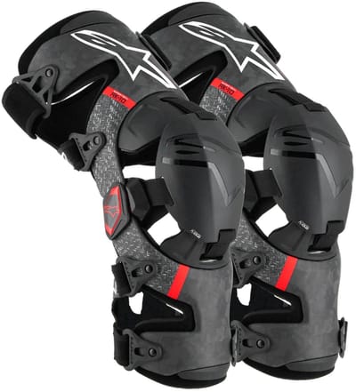 Alpinestars Supertech RK-10 Plasma Kniebrace Set Zwart Rood - Kniebrace