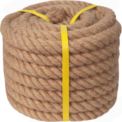 Manilla Touw - Jute Touw - Decoratief Buiten - Natuurlijke Vezels - 2.5 cm x 15.24 m - Bruin