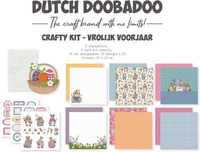 Dutch Doobadoo Crafty Kit Vrolijk voorjaar 21x21cm (NL) 473.005.060 (03-24)