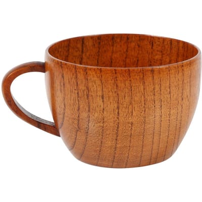 Houten Beker Primitieve Houtkleur Handgemaakt Natuurlijk Hout Koffie Thee Bier Sap Melk Mok #3 L brown