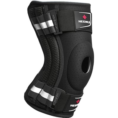 Neenca Kniebrace Voor Kniepijn Inclusief Patella Gelkussentje en Zijdelingse Stabilisatoren Knieverzorging Artritis Meniscus Scheur Blessure Herstel L