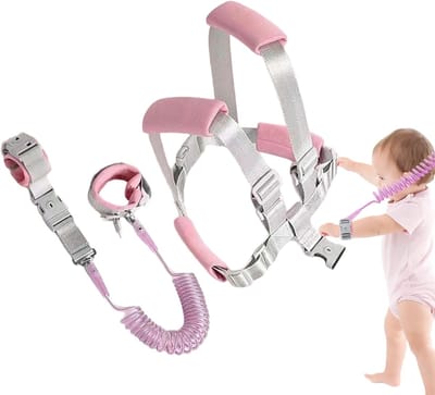 Peuter harnas - Veiligheidstuigje kind - Veilig op pad - Glow-in-the-dark - 30 cm lengte - Meerkleurig