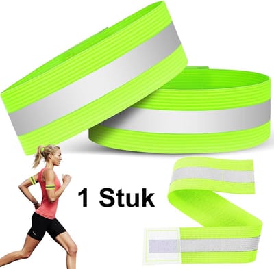 Reflecterende Hardloopband I Sportarmband I Hardloopband I Hardloopverlichting I Klittenbandsluiting I One Size I 1 Stuk