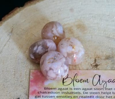 Bloem Agaat Trommelsteen, edelstenen - Perfect cadeau voor mannen en vrouwen - Inclusief uitleg - Spiritueel - Flower Agate - Diepe pijn - Trauma - Onvoorwaardelijke liefde