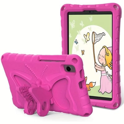 Étui pour Samsung Galaxy Tab A11 8,7 Pouces / A9 8,7  / A7 Lite 8,7” , Intégré avec Support Abeille, Résistant aux Chocs rose vif