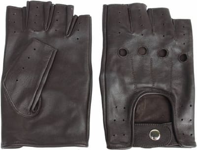 Swift Driver - Vingerloze Leren Handschoenen - Motor & Autohandschoenen - Dames & Heren - Echt Leder - Donkerbruin - Maat XS