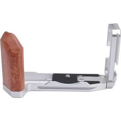 Camera L-vormige Grip met Koude Schoen Mount Snelontgrendelingsplaat Aluminiumlegering Hout Camera L-vormig zilver