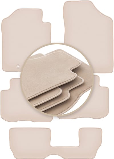 PREMIUM beige vloermatten voor: Kia Carens III 7 zitplaatsen 2006-2010