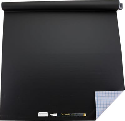 Securit Krijtbord folie - 45 x 100 cm - zwart - zelfklevend - krijtbord - krijt - inclusief stift