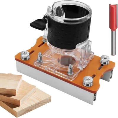 Houtbewerkingsgereedschap - Multifunctionele Trimmer - Precisie Groeven Frezen - Stabiele Aluminium Basis - 16 x 9 x 14 cm - Blond