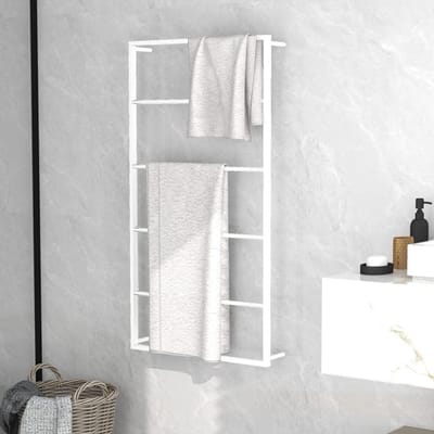 Handdoekenrek - Handdoekhouder Wand - Badkamer Organiseren - Stevig Stalen Frame - 60 cm Breed - Wit