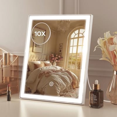 Dimbare Makeupspiegel met 10X Vergroting en Verlichting