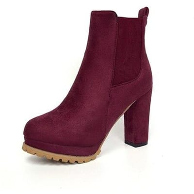 Vrouwen Chelsea Laarzen Herfst Vrouw Flock Platform Hoge Hak Winter Dames Luipaard Schoenen Damesschoenen Plus Size Enkellaarsjes 40 black