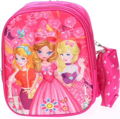 Meisjes schooltas - RugZak roze 3 vriendinnen print - Rugtas -Schooltas - Boekentas
