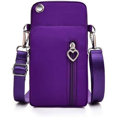 Unisex Dames Heren Crossbody Tas Waterdicht Vak Mobiele Telefoon Contant Geld Mini Klein Buideltje Casual Schoudertas paars