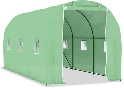 Ruime Broeikas - Plantenhuis Kweekkas - Bescherming Planten - Extra Zwaar Netweefsel - 4.5 x 2 x 2 m - Groen