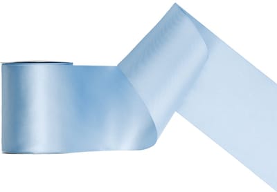 Satijn lint 100mm breed licht misty blue , rol 25 meter - hobbylint - sierlint - cadeaulint - satin ribbon
