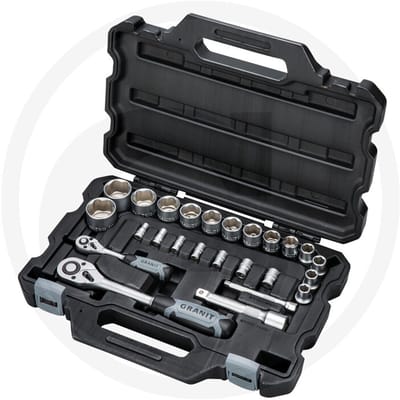 GRANIT BLACK EDITION HeavyGrip dopsleutelset 1/4", 1/2", 25-d