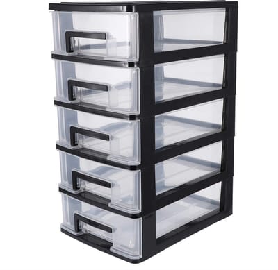JHUBERS- Opbergdoos met 5 lades - Ruimtebesparende Organizer - Multifunctionele Opbergdoos - Lichtgewicht - Duidelijke Lades - Voor Gereedschap en Accessoires - Opbergkast