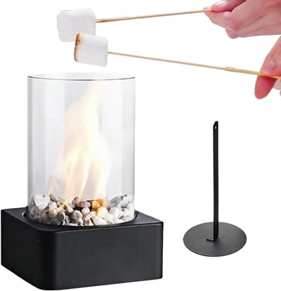 Tafelvuurplaats Buiten - Draagbaar Gasvuur - Gezellige Avonden - Compact Ontwerp - 29 cm - Zwart
