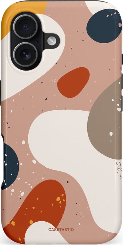 Casetastic hoesje geschikt voor Apple iPhone 17 - MagSafe - Dubbellaagse bescherming - Terravibe - Fashion Case - Perzik Lichtgrijs Taupe Okergeel