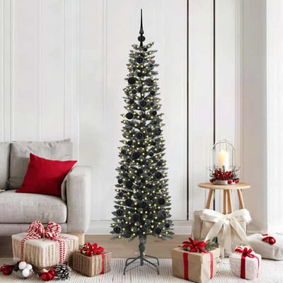 vidaXL - Kunstkerstboom - met - 300 - LED - Groen - 180 - cm - PVC - en - Plastic - en - Staal