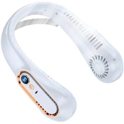 Hangende nekventilator Draagbare bladloze nekbandventilator Digitaal display Power Air Cooler USB oplaadbare elektrische ventilatoren Zomer