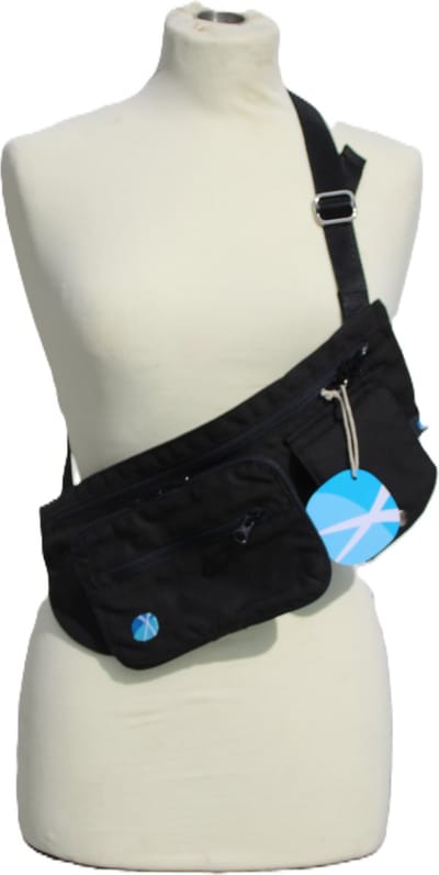 Anny.X Skewbag-schoudertas zwart- 2 in 1 - met veel mogelijkheden-ook geschikt voor het wandelen en vakantie
