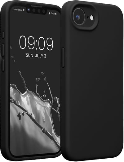 kwmobile telefoonhoesje geschikt voor Apple iPhone 17e / iPhone 16e - TPU backcover met siliconen coating - Smartphone case in zwart