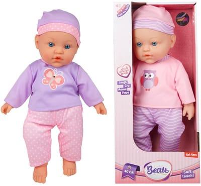 Toi-Toys babypop 40cm zacht met geluid poppen speelgoed.
