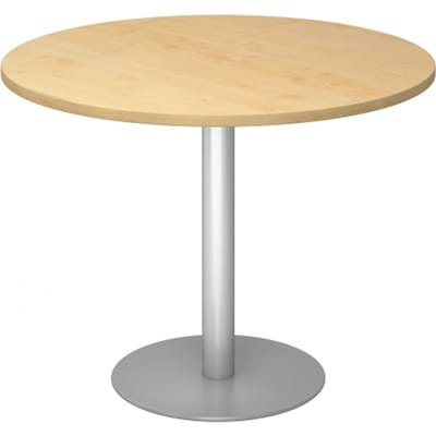 BISTRO F100R S - Systeem conferentietafel Esdoorn Zilver Ø 100