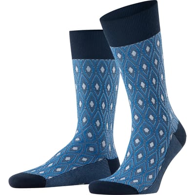 Burlington Seaside Chic gedessineerd katoen sokken heren blauw - maat 40-46