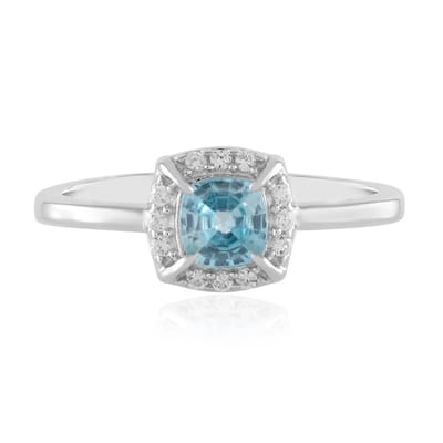 Cavill - Zilveren ring 925 Sterling met Platina coating - 0,85 ct Ratanakiri Zirkoon & 0,16 ct Zirkonia - Elegante Cushion