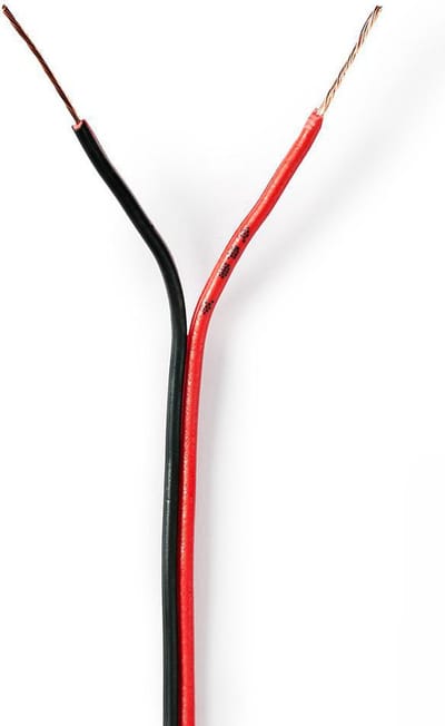 Nedis Speaker-Kabel - 2 x 0.35 mm² - CCA - 100 m - Rond - PVC - Rood / Zwart - Folieverpakking