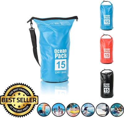 Waterdichte Tas - Dry bag - 15L - Ocean Pack - Dry Sack - Survival Outdoor Rugzak - Drybags - Boottas - Zeiltas -Blauw