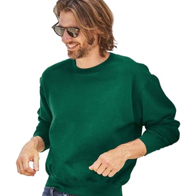 Fruit of the Loom Heren Superkatoenen Sweatshirt (College Groen)