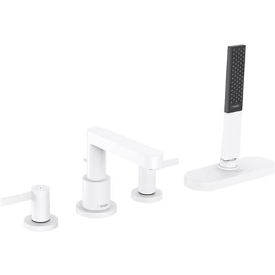 Hansgrohe Finoris 4-hole bath rim mixer with hose box 76444700
