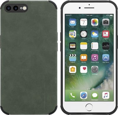Cadorabo Hoesje geschikt voor Apple iPhone 7 PLUS / 7S PLUS / 8 PLUS in Smaragd Groen - Beschermhoes gemaakt van TPU-silicone Case Cover met fijne faux-suède achterzijde
