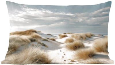 Sierkussens - Kussentjes Woonkamer - 60x40 cm - Duinen - Gras - Sporen - Wolken