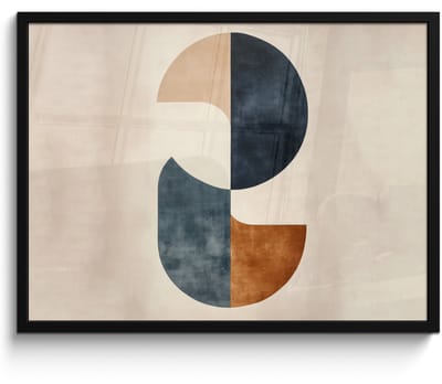 Poster in lijst - Fotolijst 70x50 cm - Posters - Cirkels - Abstract - Kleurrijk - Posterlijst zwart - Decoratie - Wanddecoratie woonkamer - Muurdecoratie slaapkamer