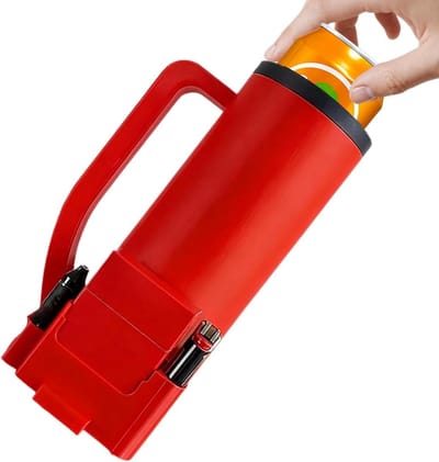 Blikjeskoeler - Bierkoeler - Buitenactiviteiten - Dubbele fleshouder - 12x10x24cm - Rood