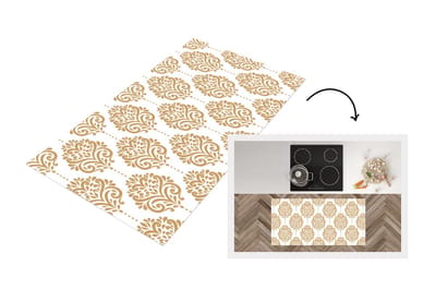 Keukenloper - Loper keuken - Vintage - Bloemen - Goud - Design - 120x60 cm - Keukenloper vinyl