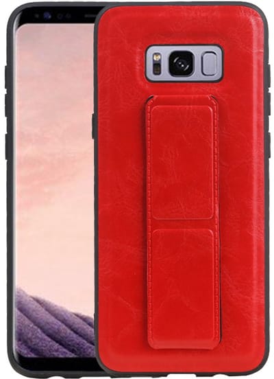 Grip Stand Hardcase Backcover - Telefoonhoesje - Achterkant Hoesje - Geschikt voor Samsung Galaxy S8 Plus - Rood
