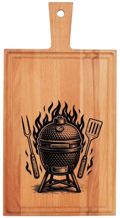 Kamado - Grill - Liefhebber - Borrelplank - Vleesplank met Sapgleuf - 38 x 20 cm - JM Woods