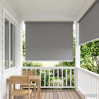vidaXL - Buitenrolgordijn - UV-bescherming - Lichtgrijs - 100 - x - 230 - cm - (B - x - H)