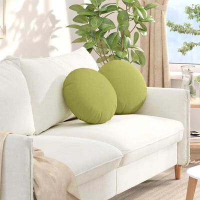 vidaXL - Zitkussens - 2 - st - Stof - Lichtgroen - Ø40 - x - 13 - cm