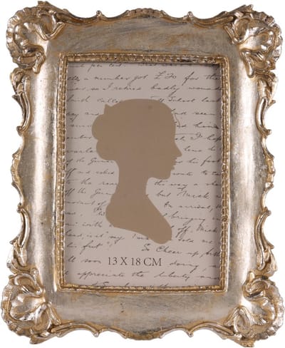 Baroque - Fotolijst - Fotolijst 13x18 cm - Zilver - Resin - Staand/Liggend - 24x20x1 - Polyresin