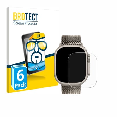BROTECT - Screenprotector voor Apple Watch Ultra / Ultra 2 / Ultra 3 (49 mm) - Folie Beschermfolie transparant 6 Stuks