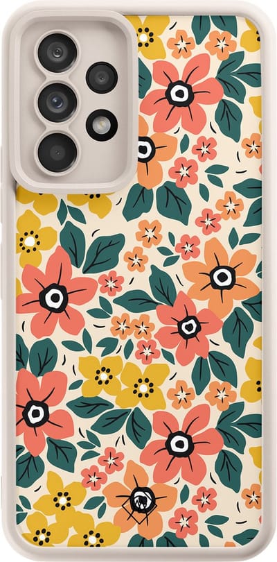 Casimoda® hoesje - Geschikt voor Samsung Galaxy A52 5G - Blossom - Zwart TPU Backcover - Bloemen - Multi