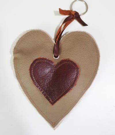 Toetie & Zo Handgemaakte Leren Hanger Hart, kerstmis, kersthanger, kerstaccessoires, kerstdecoratie
